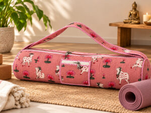 Gulabi Lotus Quilted Yoga Bag
